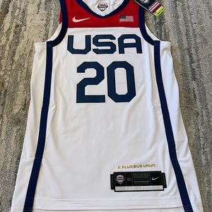 Nike Team USA (Home) Authentic Men's Basketball Jersey White Size 40 + 2" CT6516